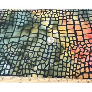 Quilt Craft Fabric Cotton Material Stained Glass Sunset Orange Pink Yellow Green